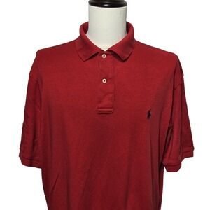 Polo Ralph Lauren Polo Shirt Mens Large Red Pony Classic Short Sleeve Casual Gol